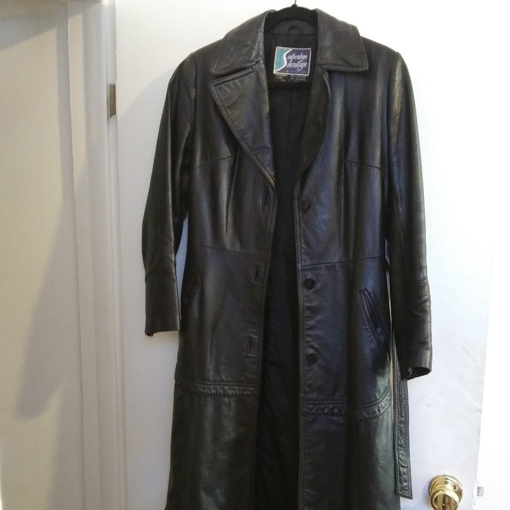 Vintage Genuine Leather Trench Coat